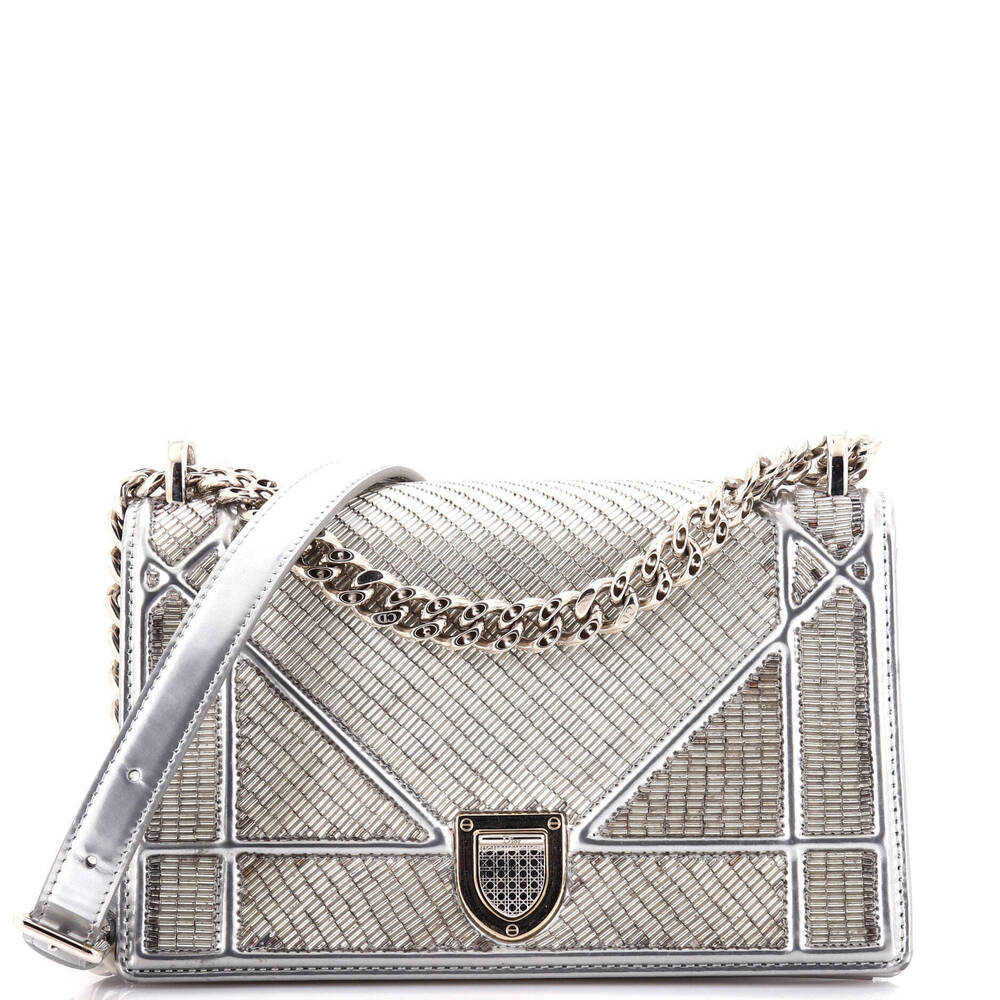 Christian Dior Small Diorama Flap Bag Beaded Leather